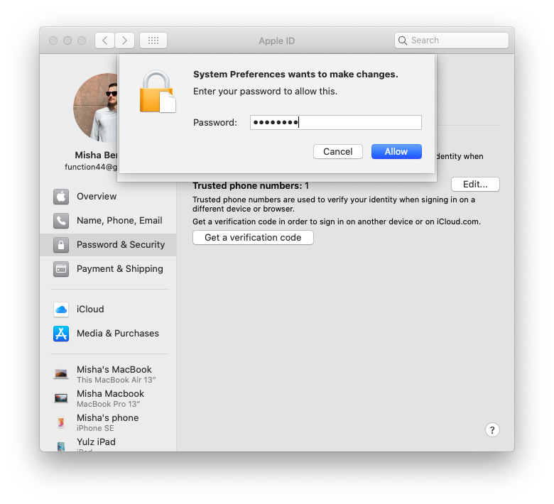 stop mac from asking for icloud password